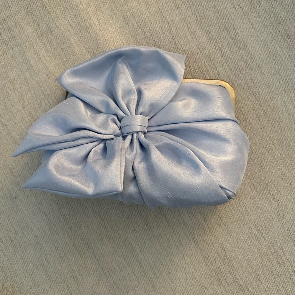 Etsy blue bow clutch